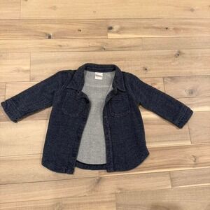 Hanna Andersson navy blue button up shirt Size 2 years